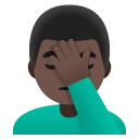man facepalming: dark skin tone on Google