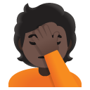 person facepalming: dark skin tone on Google
