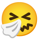 sneezing face on Google