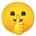 shushing face on Google