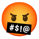 face with symbols on mouth on Google