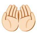 palms up together: light skin tone on Google