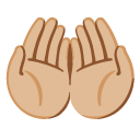 palms up together: medium-light skin tone on Google