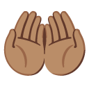 palms up together: medium skin tone on Google