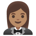 woman in tuxedo: medium skin tone on Google