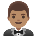 man in tuxedo: medium skin tone on Google