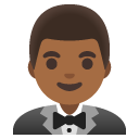 man in tuxedo: medium-dark skin tone on Google