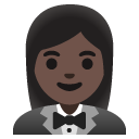 woman in tuxedo: dark skin tone on Google