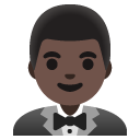 man in tuxedo: dark skin tone on Google