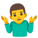 man shrugging on Google