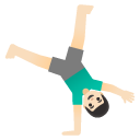 man cartwheeling: light skin tone on Google