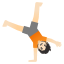 person cartwheeling: light skin tone on Google