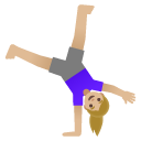 woman cartwheeling: medium-light skin tone on Google