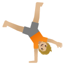 person cartwheeling: medium-light skin tone on Google