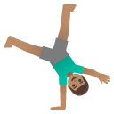 man cartwheeling: medium skin tone on Google