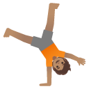 person cartwheeling: medium skin tone on Google