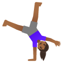 woman cartwheeling: medium-dark skin tone on Google
