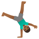 man cartwheeling: medium-dark skin tone on Google