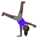 woman cartwheeling: dark skin tone on Google