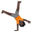 person cartwheeling: dark skin tone on Google