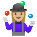woman juggling: medium-light skin tone on Google