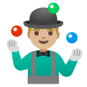 man juggling: medium-light skin tone on Google