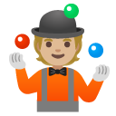 person juggling: medium-light skin tone on Google