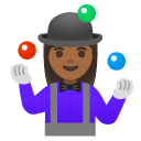woman juggling: medium-dark skin tone on Google