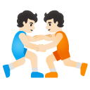 people wrestling: light skin tone on Google