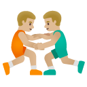 men wrestling: medium-light skin tone on Google