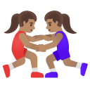 women wrestling: medium skin tone on Google