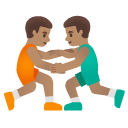 men wrestling: medium skin tone on Google