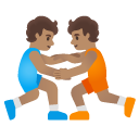 people wrestling: medium skin tone on Google