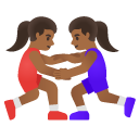 women wrestling: medium-dark skin tone on Google