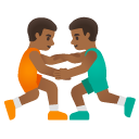 men wrestling: medium-dark skin tone on Google