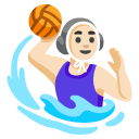 woman playing water polo: light skin tone on Google