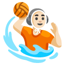 person playing water polo: light skin tone on Google