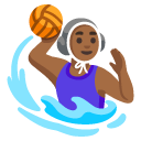 woman playing water polo: medium-dark skin tone on Google