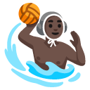 man playing water polo: dark skin tone on Google