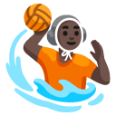 person playing water polo: dark skin tone on Google