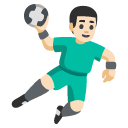 man playing handball: light skin tone on Google
