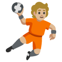 person playing handball: medium-light skin tone on Google