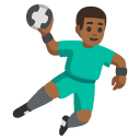 man playing handball: medium-dark skin tone on Google