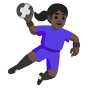 woman playing handball: dark skin tone on Google