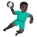 man playing handball: dark skin tone on Google