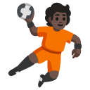 person playing handball: dark skin tone on Google