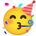 partying face on Google