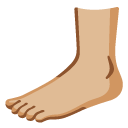 foot: medium-light skin tone on Google