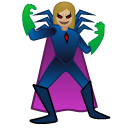 woman supervillain: medium-light skin tone on Google