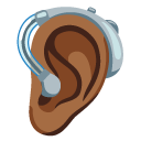 ear with hearing aid: medium-dark skin tone on Google